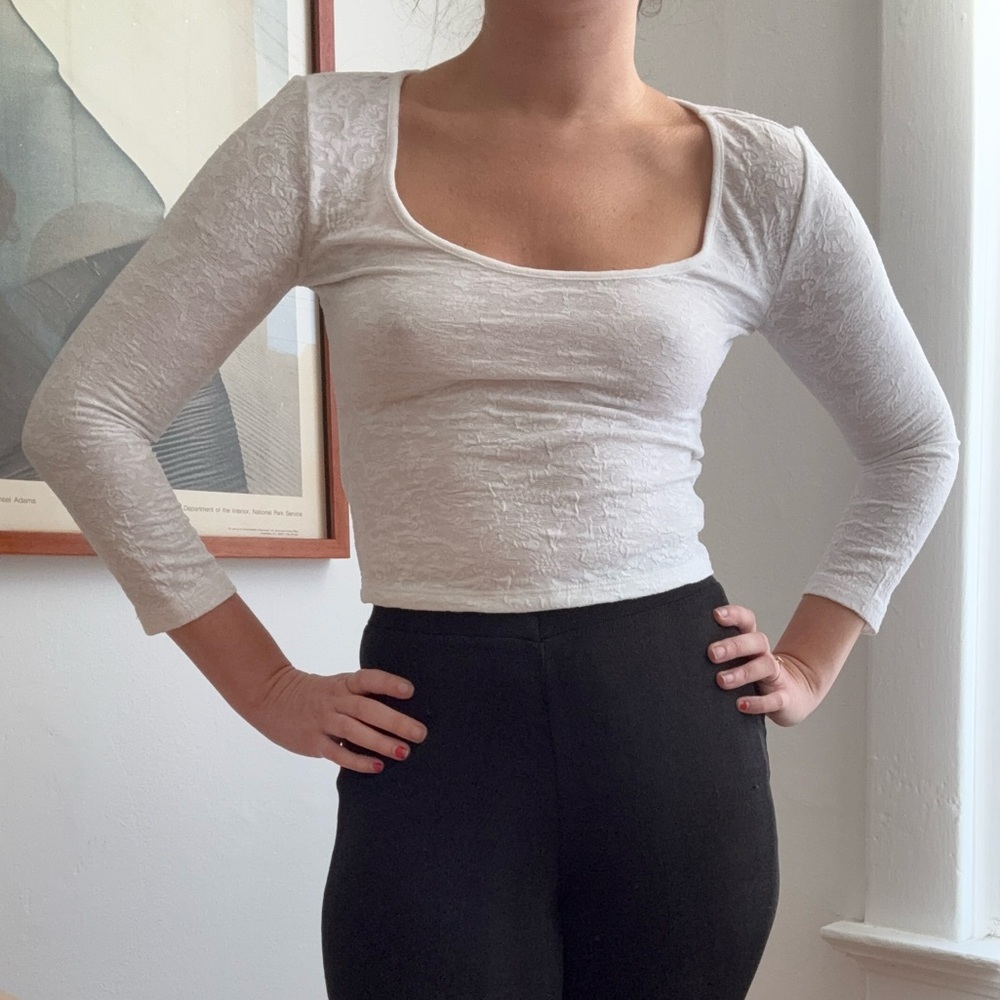 Scoop Neck Floral Patterned Crop Top